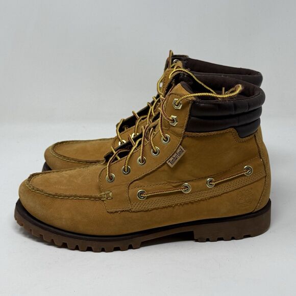Timberland Oakwell 7 Eye Moc Toe Boots Mens 10 M Brown Nubuck Leather Lug Shoes main image 4